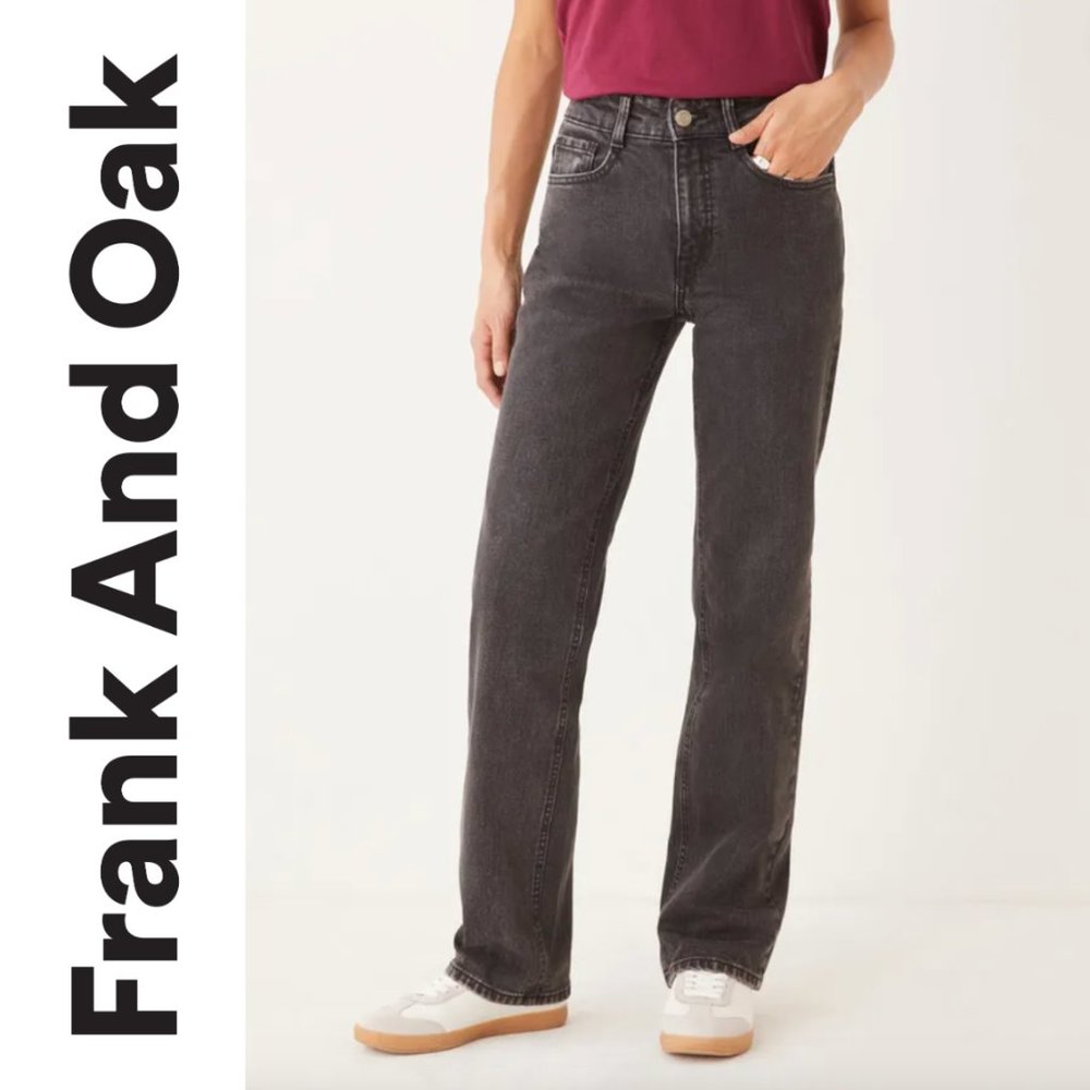 Frank and Oak / Marianne Relaxed Straight Jean / Washed Black / 24